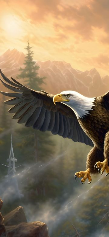 4th of July, Bald eagle, Independence Day, USA Flag