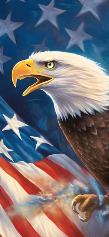 Bald eagle, Independence Day, 4th of July, USA Flag background