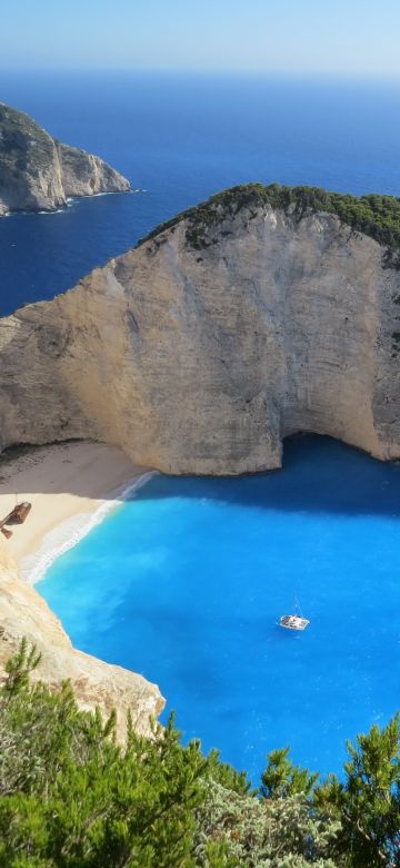 Zakynthos, Island, Navagio Beach, Shipwreck Beach, Ionian Islands, Greece, Cliff, Coast, Blue sea