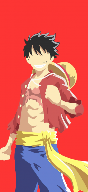 Luffy, Minimalist, Faceless, 5K, Red background