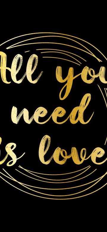 All You Need Is Love, The Beatles, 5K, AMOLED, Black background