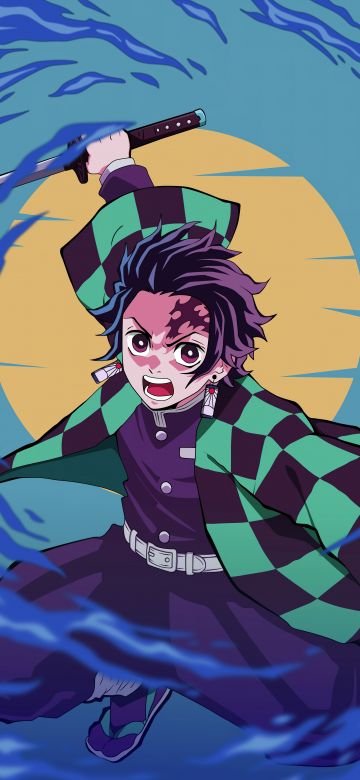 Tanjiro Kamado, Water Breathing, Demon Slayer: Kimetsu no Yaiba, 5K, Drawing, Illustration