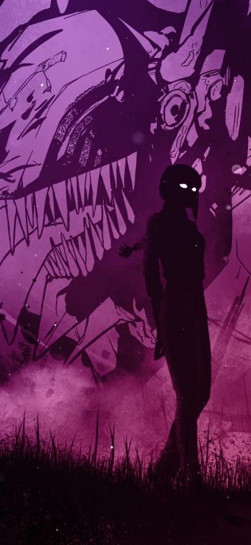 Makima, Silhouette, Chainsaw Man, Illustration, Pink aesthetic