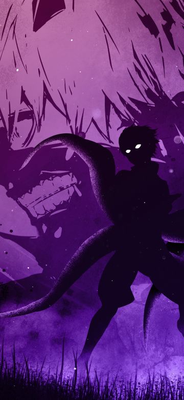 Ken Kaneki, Silhouette, Tokyo Ghoul, Illustration, Purple