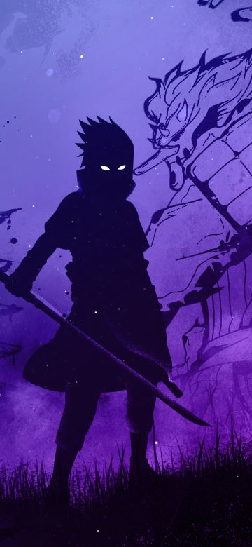 Sasuke Uchiha, Silhouette, Naruto, Illustration