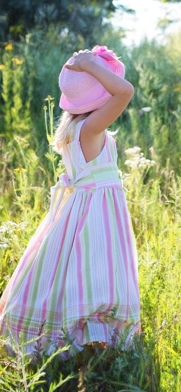 Girl, Child, Blossom, Summer, Daylight, Girly, Green, Landscape, Mood, Happiness, 5K