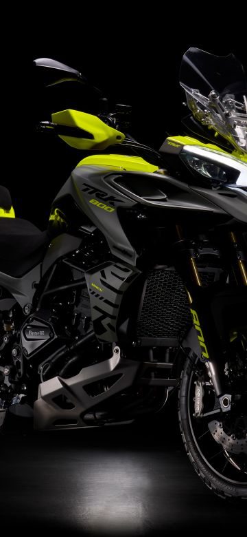 Benelli TRK 800, Adventure motorcycles, Tourer, 8K, AMOLED, 5K, Black background