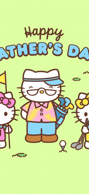 Happy Fathers Day, Hello Kitty background, 5K, Sanrio