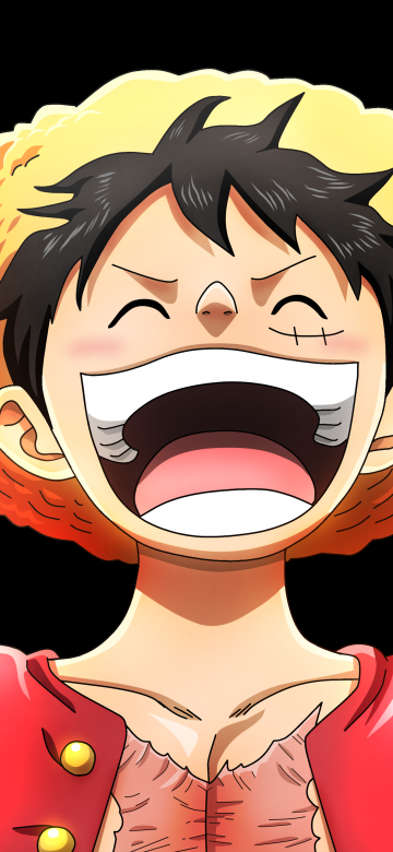 Luffy, Laughing, One Piece, 5K, Black background