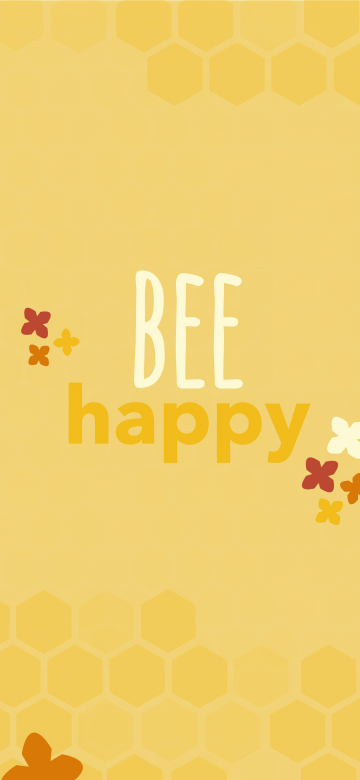 Bee happy, Yellow aesthetic, Illustration, 5K