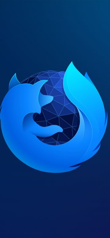 Firefox, Blue background, 5K, 8K