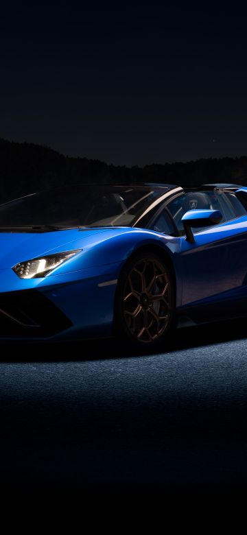 Lamborghini Aventador Ultimae Roadster, 5K, Dark background