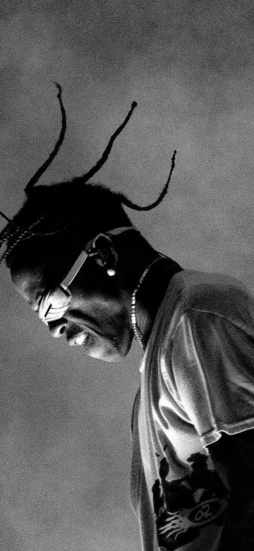 Travis Scott, Monochrome, Live concert, 5K, Black and White