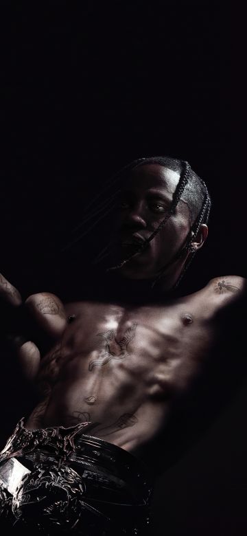 Travis Scott, Live concert, Black background, AMOLED