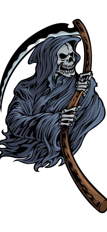 Grim Reaper, Illustration, Ghost, White background, 5k