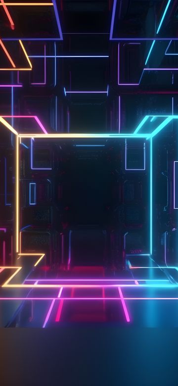 Neon, Lighting, Colorful, Dark aesthetic, 5K