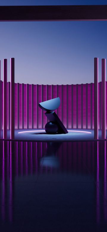 Sculpture, Modern architecture, Purple aesthetic, Surreal, 5K