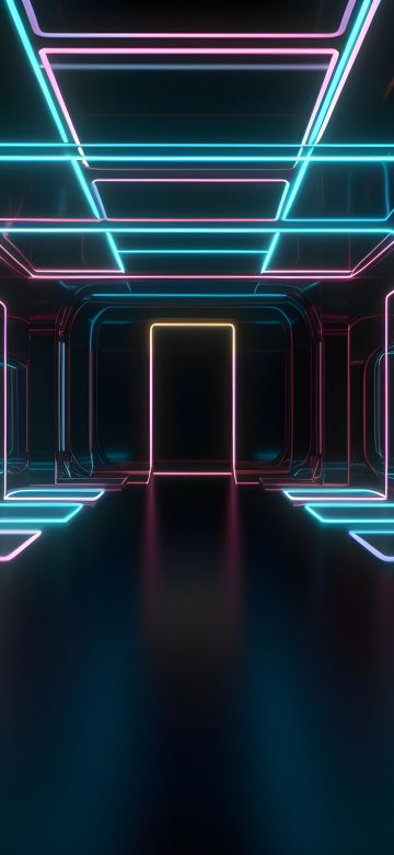 Neon art, Modern lighting, Interior, 5K