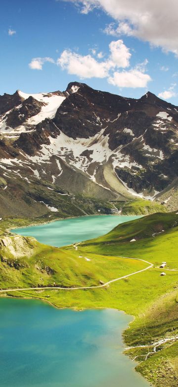 Ceresole Reale, Summer, Mountains, Lake, Sunny day, Landscape, Italy, 5K