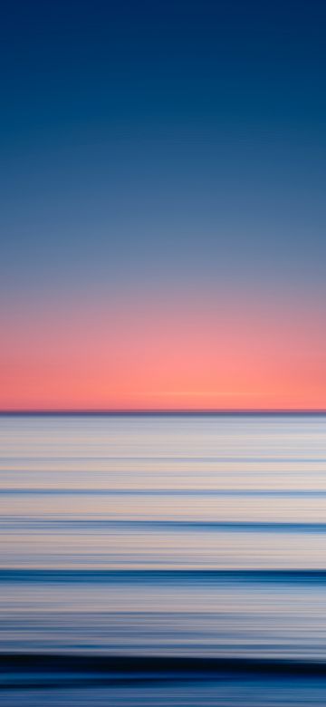 Sunset, Long exposure, Ocean, Horizon, 5K