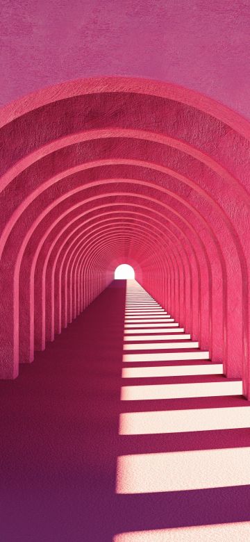 Pink aesthetic, Arches, Tunnel, 5K