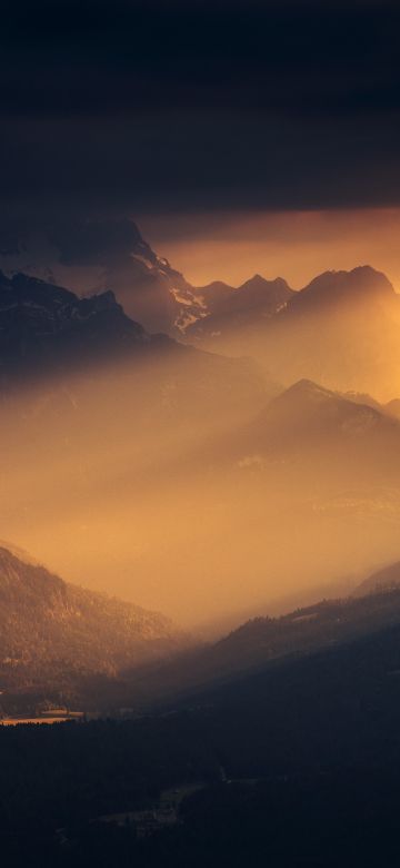 Sunlight, Bavarian Alps, Germany, 5K, Landscape, Cloudy