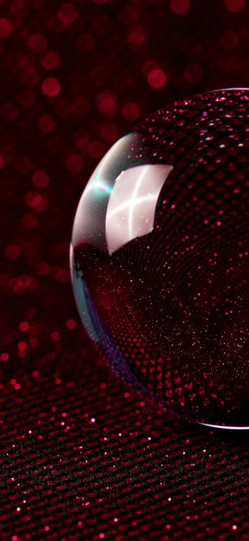 Crystal Ball, Red aesthetic, Bokeh Background, 5K, Macro, Dark red