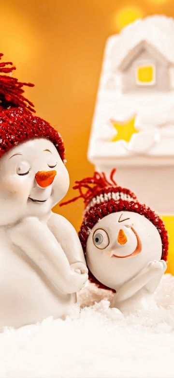 Adorable, Snowman, Cute figure, Winter, Snowfall