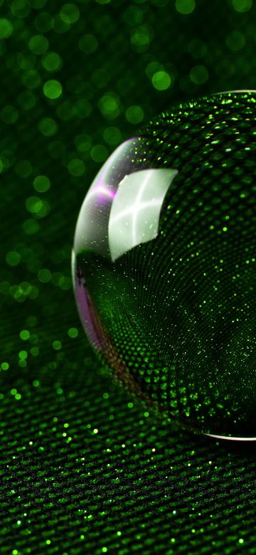 Crystal Ball, Green aesthetic, Bokeh Background, 5K, Macro