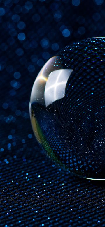 Crystal Ball, Dark blue, Bokeh Background, 5K, Macro