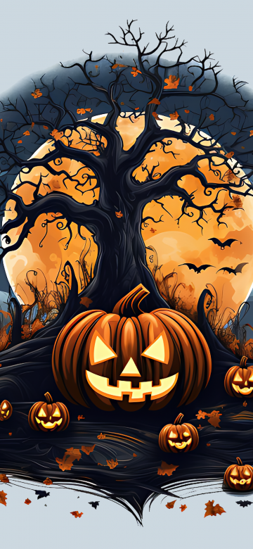 Halloween pumpkins, AI art, Halloween night, 5K