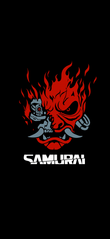 Samurai, Cyberpunk 2077, 10K, AMOLED, Logo, 5K, 8K