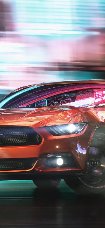 Ford Mustang, Drift, Aesthetic, CGI, 5K, Digital Art