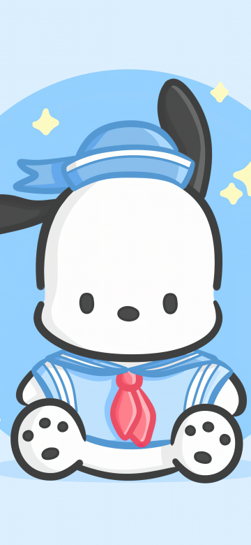 Pochacco, 8K, Cute cartoon, Blue aesthetic, 5K