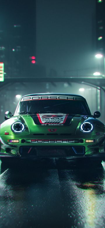 Cyberpunk, Porsche 911, Dark aesthetic, CGI, 5K