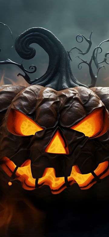 Halloween pumpkin, AI art, Spooky, Scary, 5K, Jack-o'-lantern