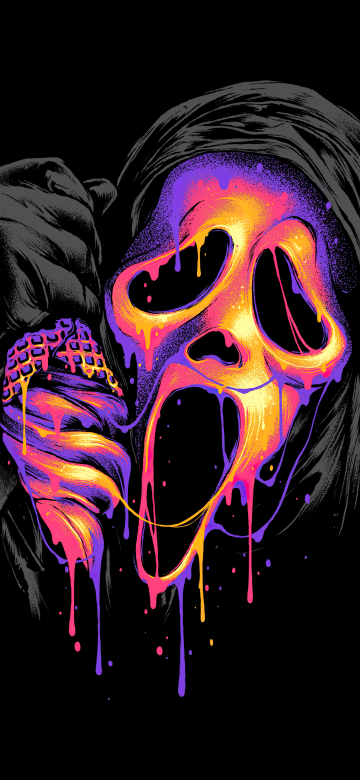 Ghostface, AMOLED, 5K, 8K, Scream, Spooky, Black background