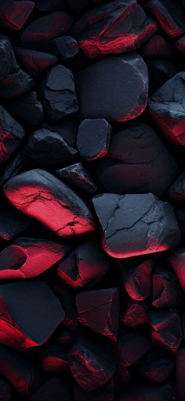 Black rocks, Dark aesthetic, Volcanic, Pile of rocks, 5K