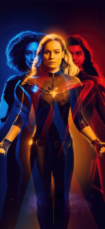 The Marvels, Aesthetic, Marvel Cinematic Universe, 2023 Movies, Captain Marvel, Ms. Marvel, Monica Rambeau, 5K