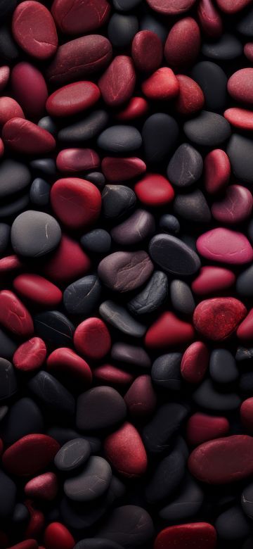 Pebbles, Dark aesthetic, Artistic, Black rocks, Red rocks, Volcanic, Pile of rocks, 5K, Dark red