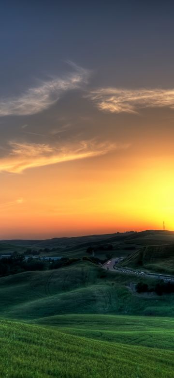 Tuscany, Sunset, Landscape, Italy, HDR, 5K