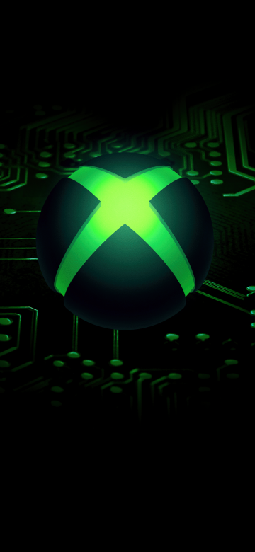 Xbox, AMOLED, Dark aesthetic, Glowing, Black background, 5K