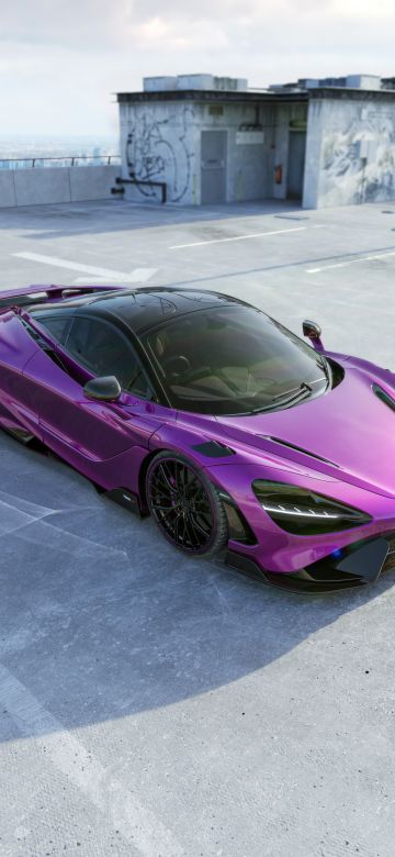 McLaren 765LT, Purple aesthetic, CGI, 5K