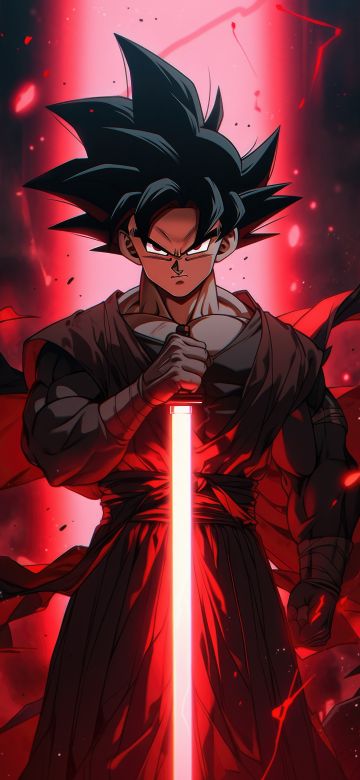 Goku Black, Super Saiyan Rose, Lightsaber, Red, 5K, Dark red