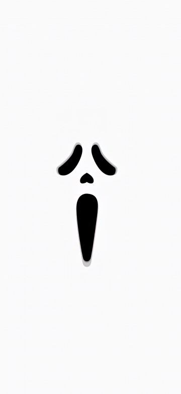 Scream, Ghostface, Minimalist, White background, 5K, Simple