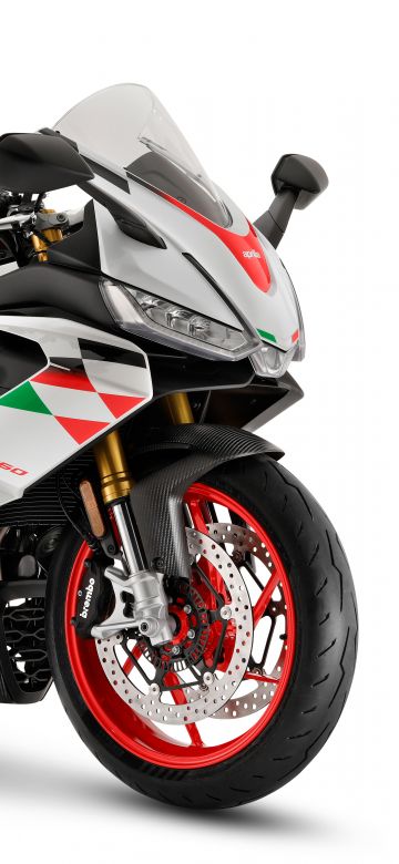 Aprilia RS 660, 2023, 5K, 8K, Sports bikes, White background