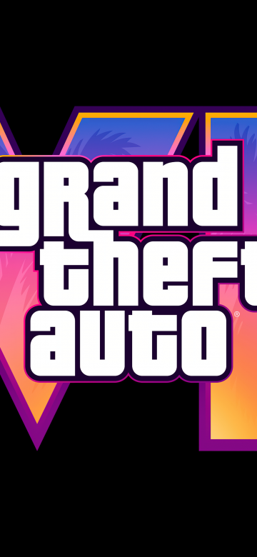 Grand Theft Auto VI, Official, Logo, Black background, 2025 Games, GTA 6