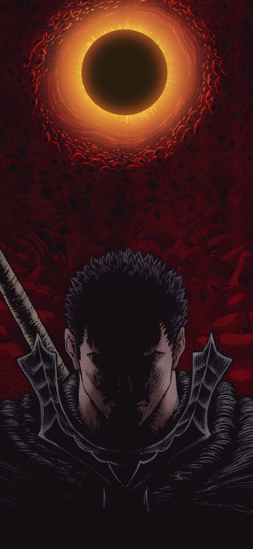 Berserk, Guts, Colored, 5K, Dark red