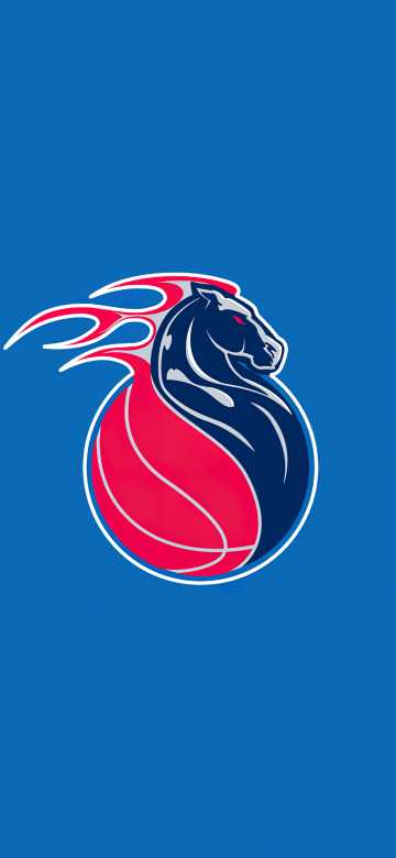 Detroit Pistons, 5K, Logo, Basketball team, Blue background