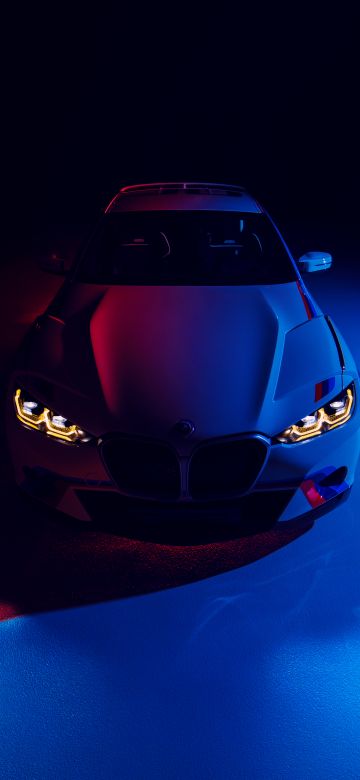 BMW CSL, 8K, Colorful, Dark room, CGI, Dark background, 5K